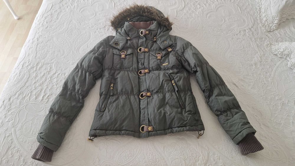 Casaco penas acolchoado Quebra Mar, cinzento, tamanho S