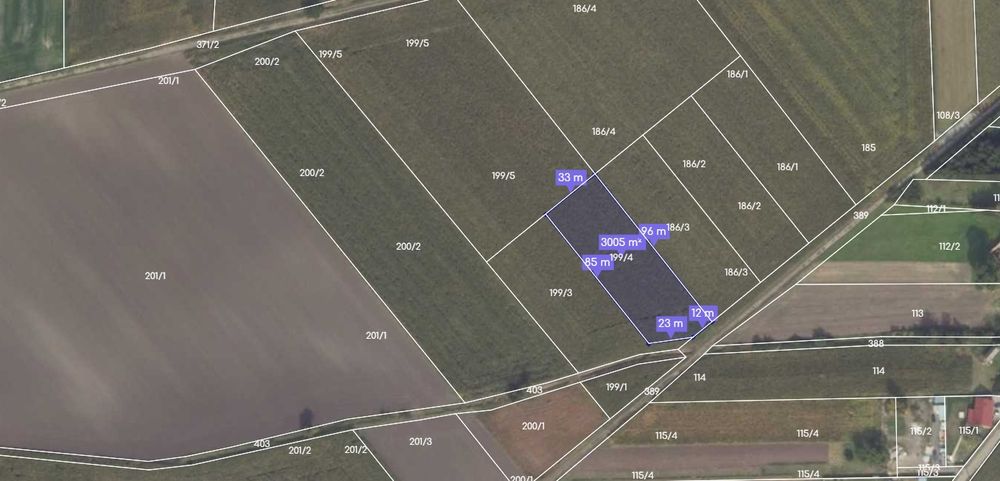 Działka z planem zagospodarowania zagrodowa