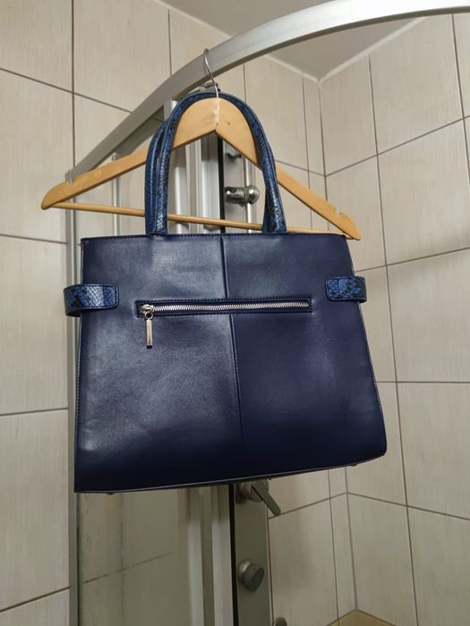 torba torebka Wittchen niebieska elegancka rozsuwana suwak zasuwana bl