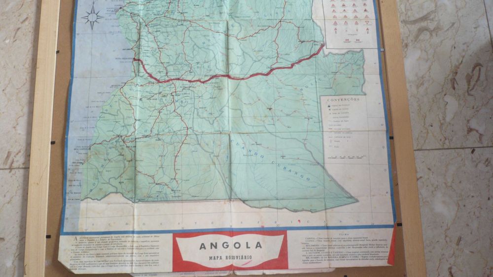 Portugal - Angola Mapa das Estradas e Planta de Luanda - Antigo