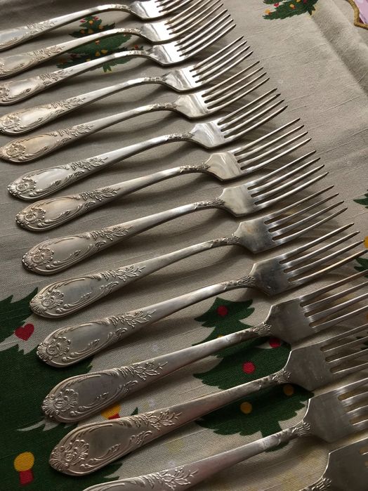 15 шт Столові вилки, виделки. Мельхіор УРСР. Мельхиор МНЦ