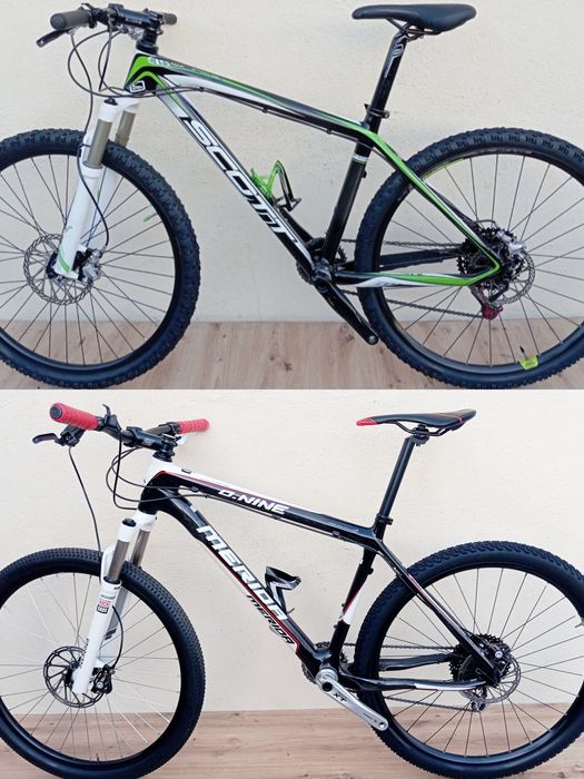 JF-Bikes Duas bicicletas carbono 27,5 M, Merida XT/ Scott Scale