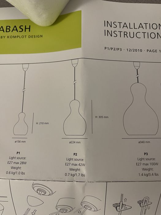 2 lampy, Light Years, Calabash P2, red chrome, Fritz Hansen