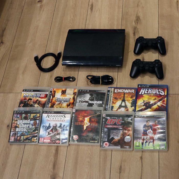 Konsola Playstation 3 Super Slim 500GB + 11 Gier ( Darksiders ) + 2 Pady