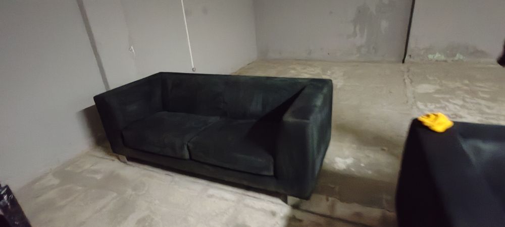 Sofá Anaric para 3 pessoas em nobuck preto