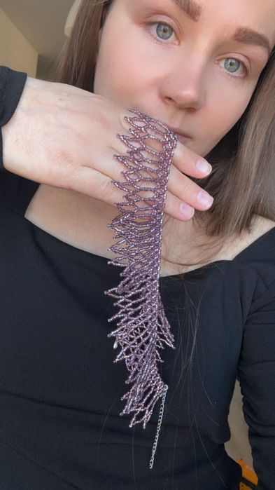 Naszyjnik etniczne etno koraliki Preciosa choker vintage biżuteria