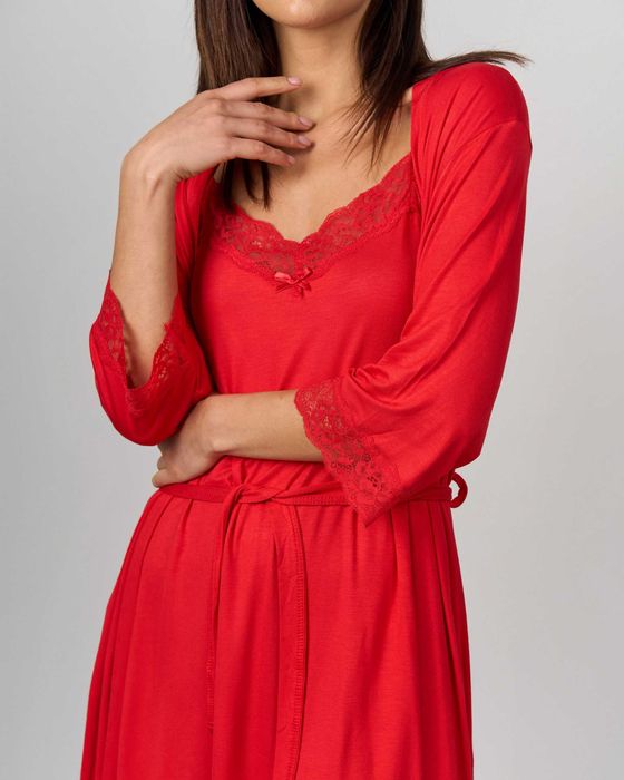 Nicoletta Комплеки халат + сорочка віскоза - НІЖНЕ МЕРЕЖИВО Л / ХЛ