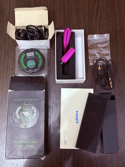 тату машинка Mast + блок живлення + картриджі