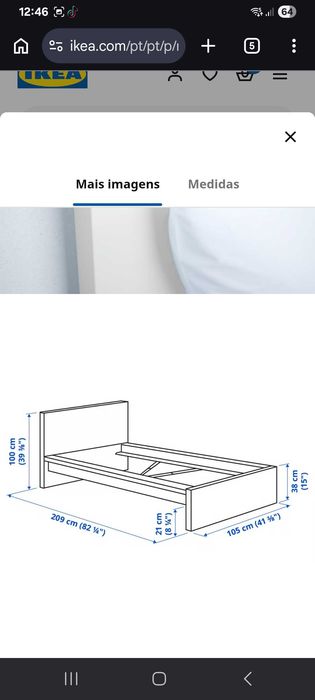 2 camas MALM solteiro do Ikea com estrado incluído e colchões