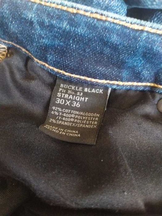 Spodnie męskie jeansy straight Buckle black Japan swag alternative 30x36