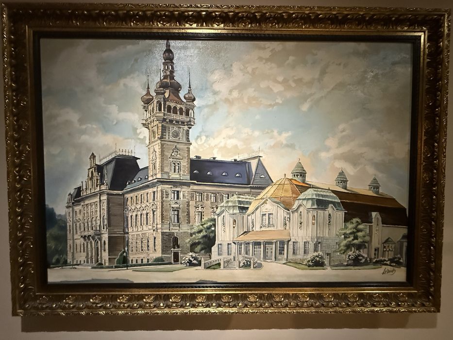 obrazu “Ratusz Bielsko-Biała” z nieistniejącym kinem Wanda, 1999r