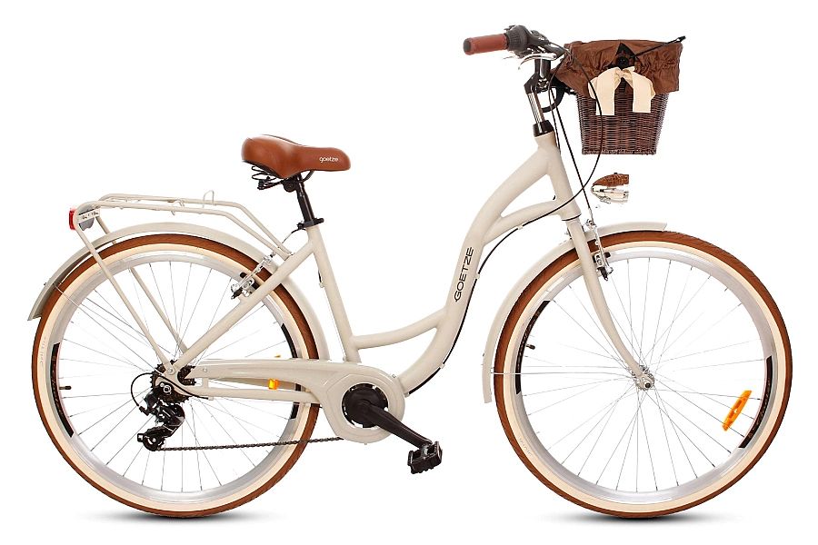 Rower miejski damski Goetze Mood 28" Alu-Piasek matt-Polirattanowy