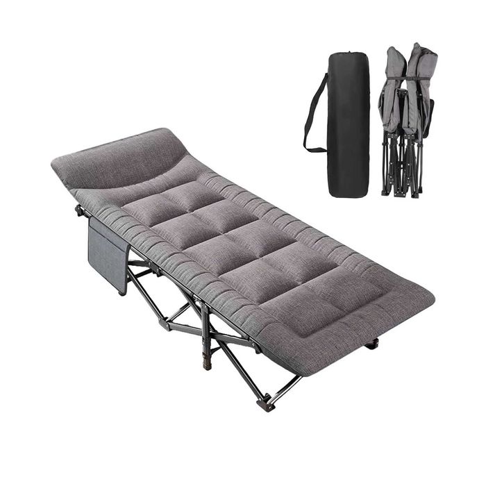 Składane Miękkie Łóżko Turystyczne z Poduszką i Funkcją Fotela 200KG