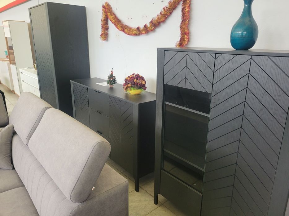 Zestaw mebli pokojowych czarny wyprzedaż ekspozycji