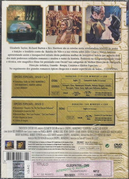 Cleopatra (edição especial 3 DVD) (novo)