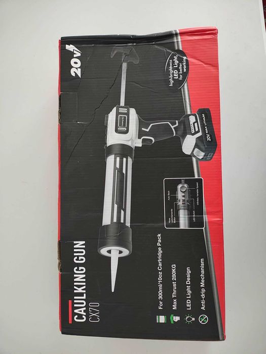 Pistolet do silikonu i kleju  bateryjny  z led