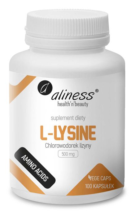 L-lysine 500 mg 100 kaps Aliness Chlorowodorek Lizyny Vege