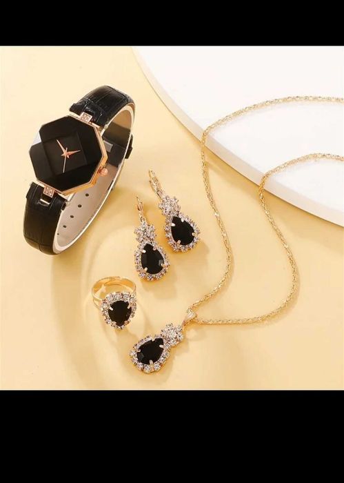Жіночий подарунок комплект Годинник  біжутерія сережки кольє