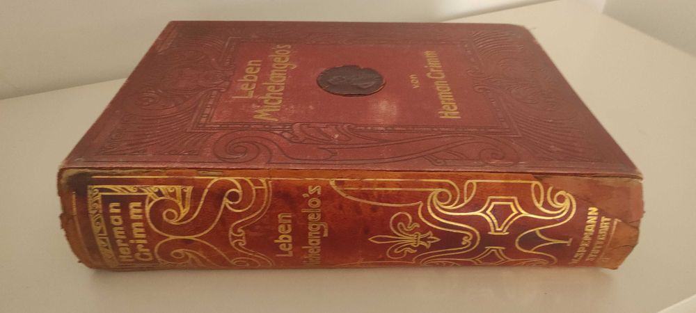 Старинный Огромный редкий фолиант.  Жизнь Микеланджело.  1900 г.