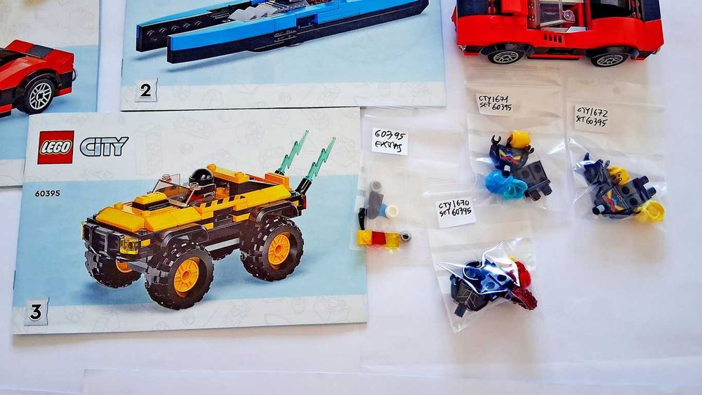 Lego City 60395 Combo Race Pack em peças novas semi montado