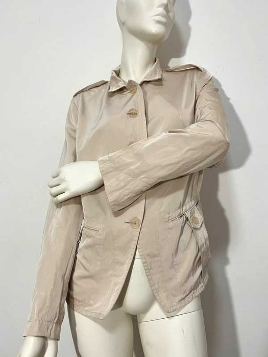 Jil Sander Beżowa Marynarka z Jedwabiem