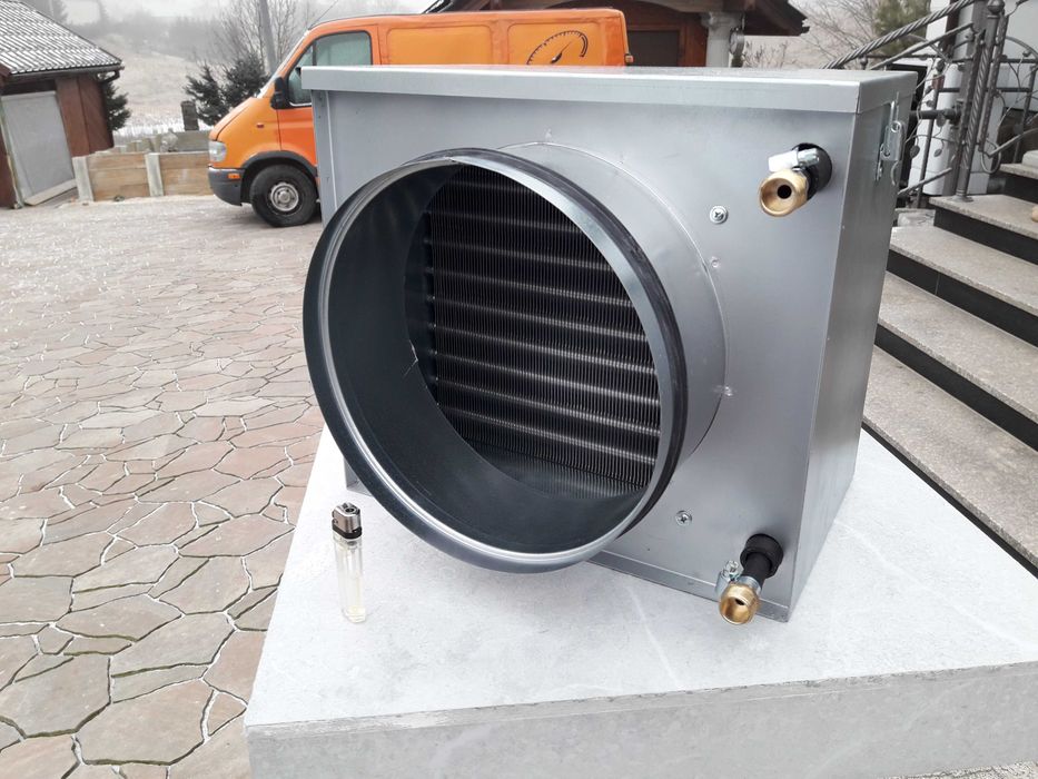 Nagrzewnica kanałowa Fi 200 Fi250 PTC wodna trzyrzędowa  rekuperacja