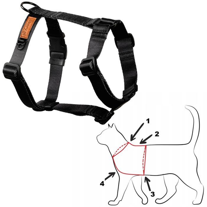 szelki guard dla kota brytyjskiego egzotycznego regulowane  czarne