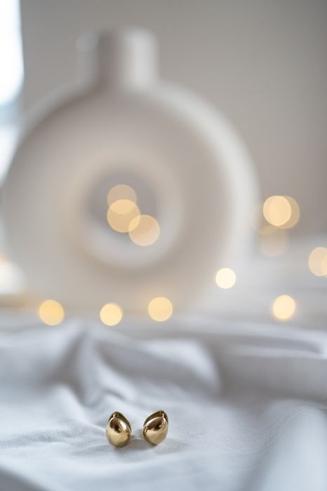 Złote kolczyki krople little Tear