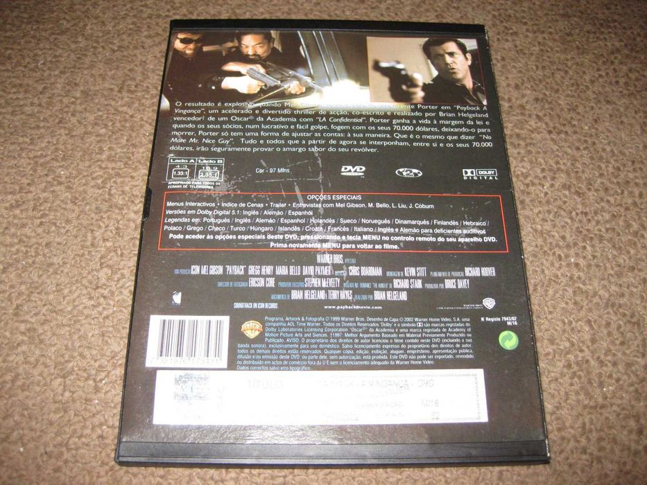 DVD "Payback- A Vingança" com Mel Gibson/Snapper