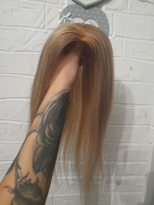 Topper beżowy blond 100% naturalny włos