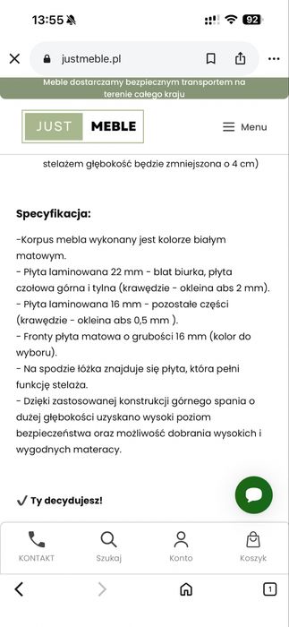Łóżko piętrowe z biurkiem i schodkami
