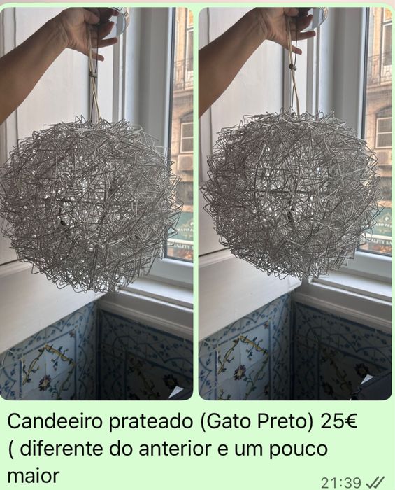 Candeeiro prateado (A Loja do Gato Preto)