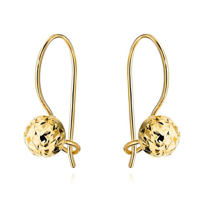 Kolczyki złote diamentowane kulki na biglu pr.585