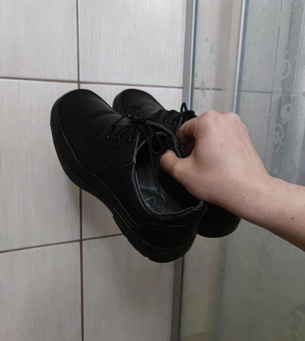 Buty obuwie 42 Łukpol eleganckie glany męskie czarne leather skóra skó