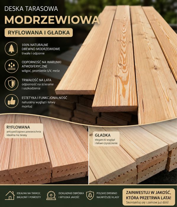 Deska Tarasowa Ryflowana i Gładka Dostępność 1m-5m