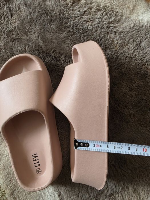 Stylow Różowe Klapki na Platformie CLEVÈ - Rozmiar 38 ( Wkładka 24 cm)