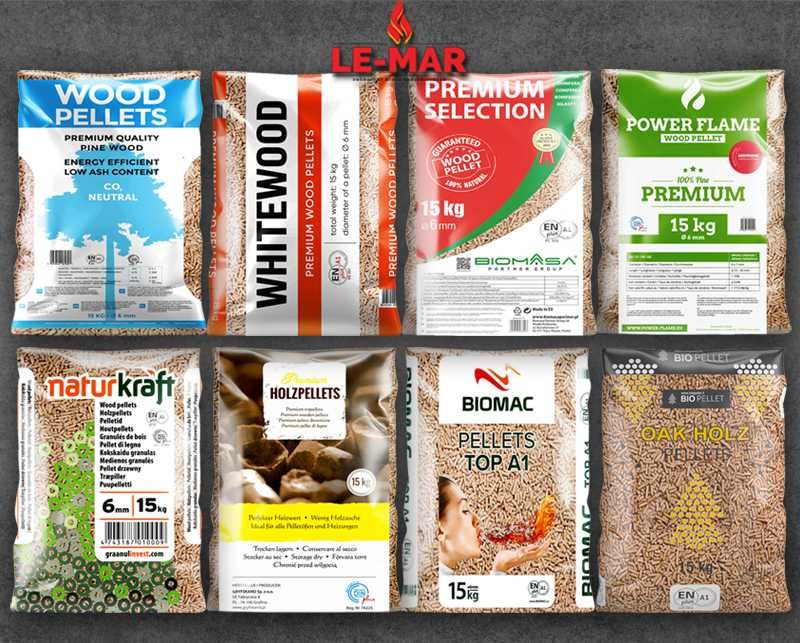 Pellet, Pelet drzewny Premium, Certyfikowany ENplus A1 (sosna/buk/dąb)