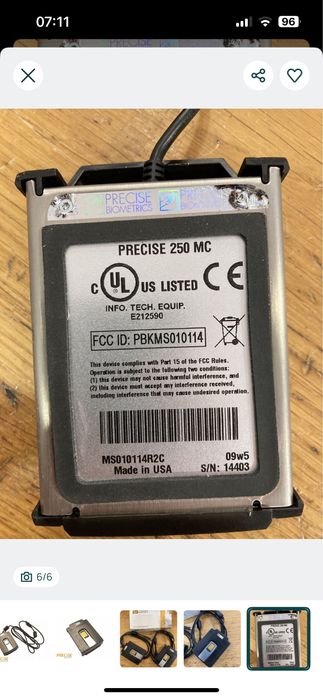 Leitor cartões e impressão digital Precise Biometrics 250MC