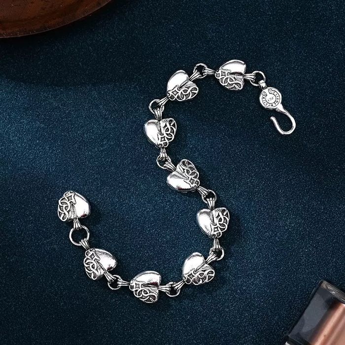 Браслет Chrome Hearts | Срібний браслет на руку Хром Хартс, 22 см