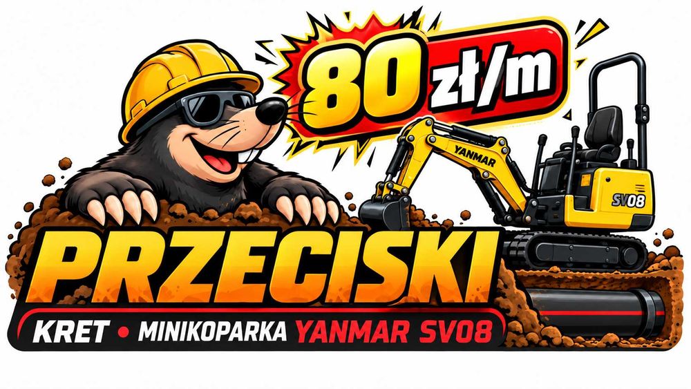 Przecisk Kretem pod Drogami/Chodnikami/Kostką