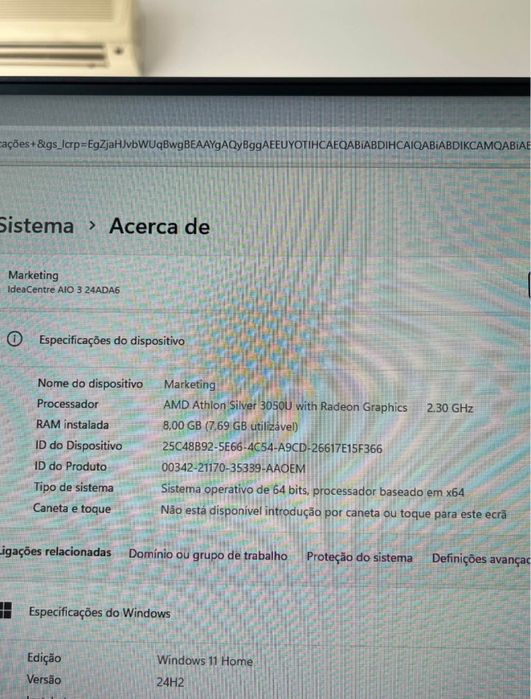 Computador All-in-One Lenovo IdeaCentre AIO 3 24” – Excelente estado