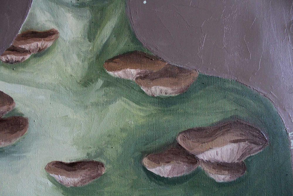 Obraz portret olej na płótnie grzyby 60x50