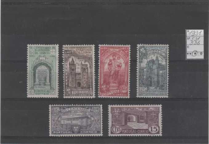 Selos Portugal 7º Centenário da Morte de St António 1931 AFS 531-536