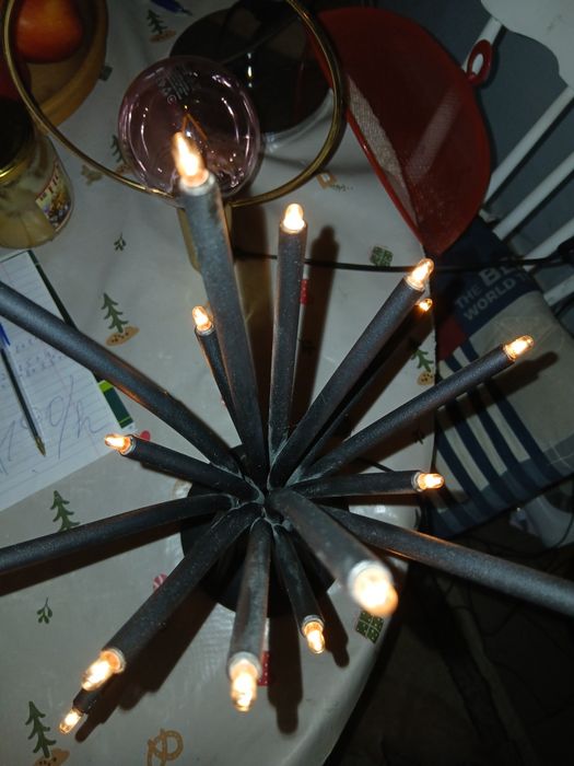 Вінтажний світильник метал Швеція висота 39см