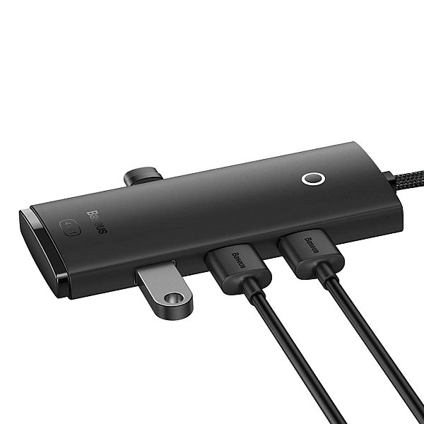 Baseus Lite Series przejściówka HUB USB Typ C - 4x USB 3.0/25cm czarny