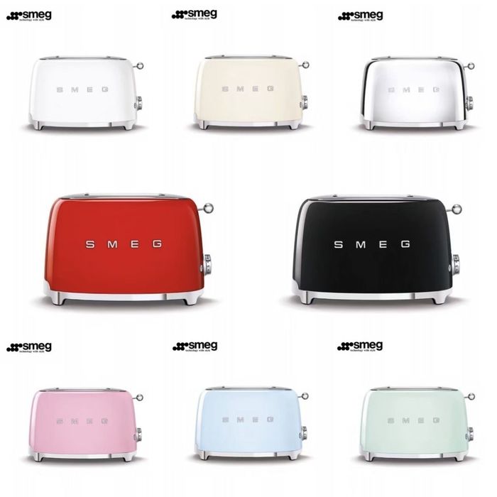 Тостер Smeg, электрочайник Smeg, білий, бежевий, блакитний, блендер