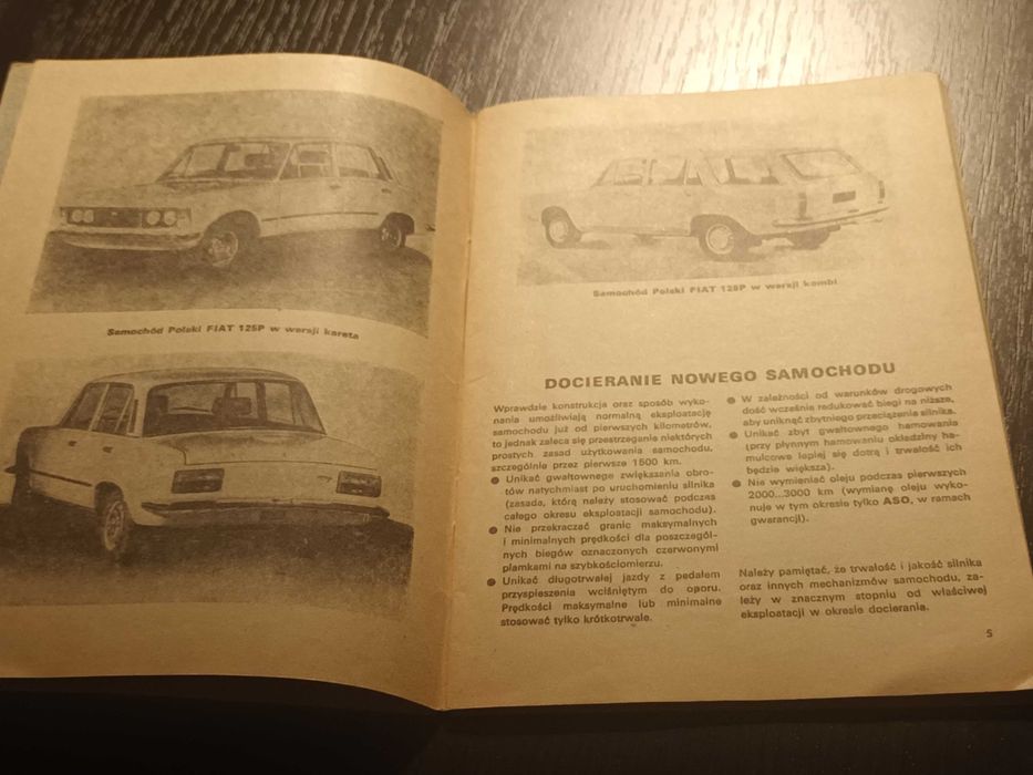 Instrukcja obsługi Fiata 125p