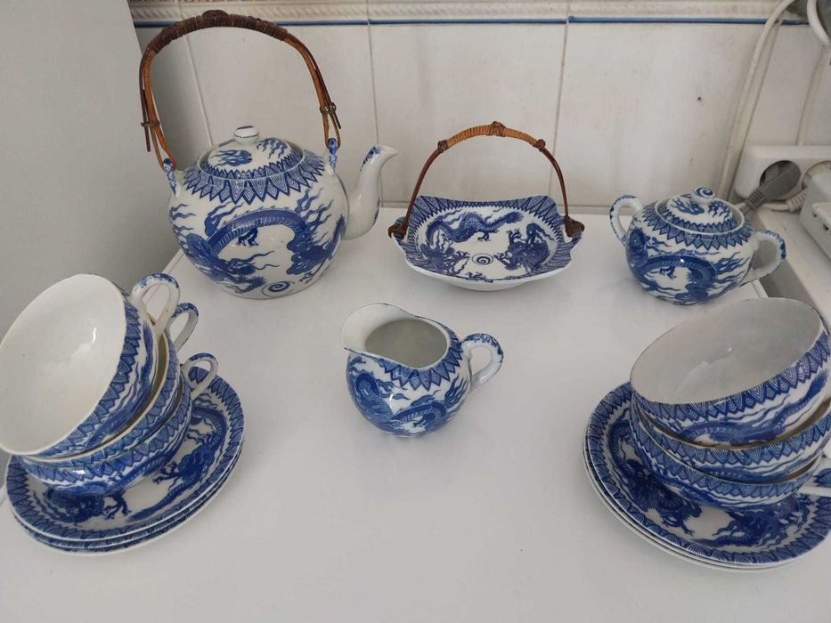 Serviço de chá motivos chineses