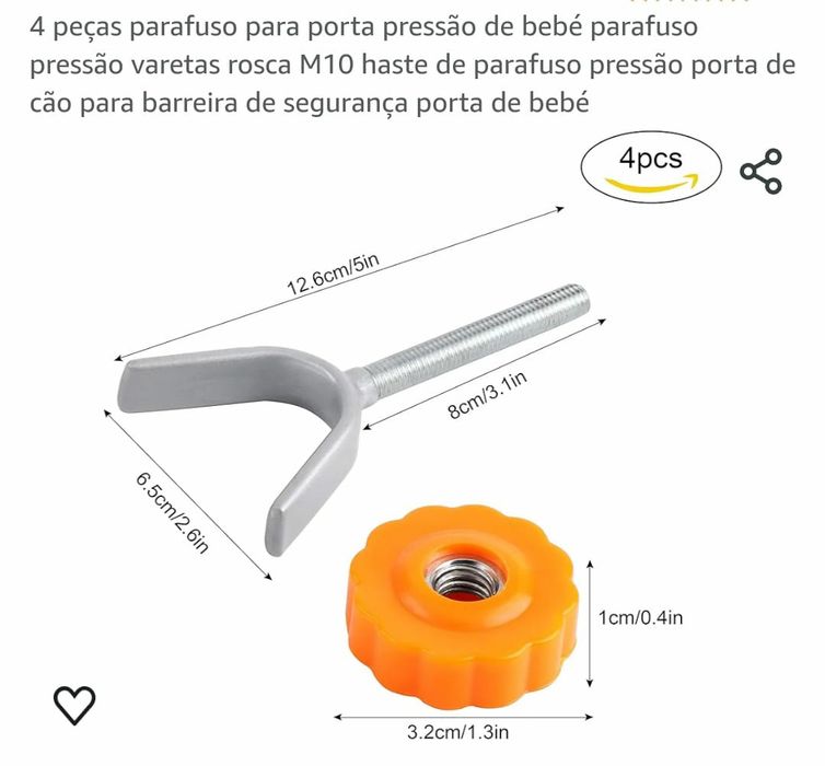 Parafuso adaptador para portão de segurança