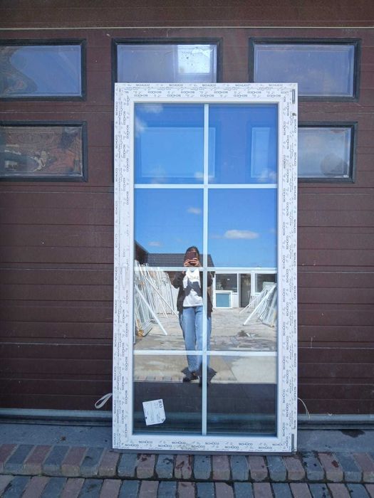 Okno balkonowe Nowe SCHÜCO trzyszybowe niski próg 110x220 DOWÓZ KRAJ